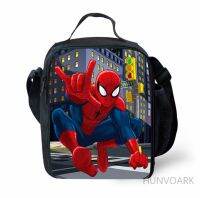 Disney Spiderman อาหารกลางวันกระเป๋าการ์ตูนเด็กชายหญิงแบบพกพาความร้อนอาหารปิกนิกกระเป๋าสำหรับโรงเรียนเด็กกล่อง Tote