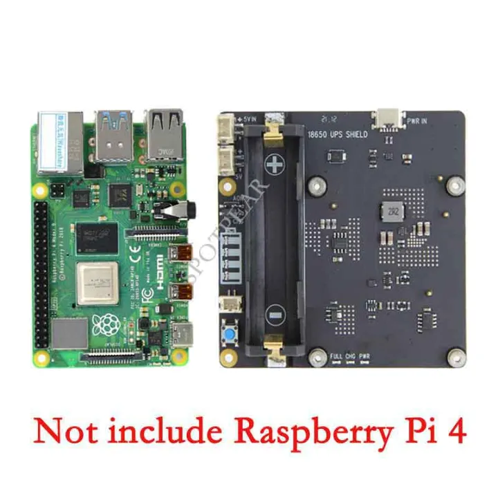 Raspberry Pi 4 Model B 4B Lithium Battery 18650 UPS Expansion Board ...