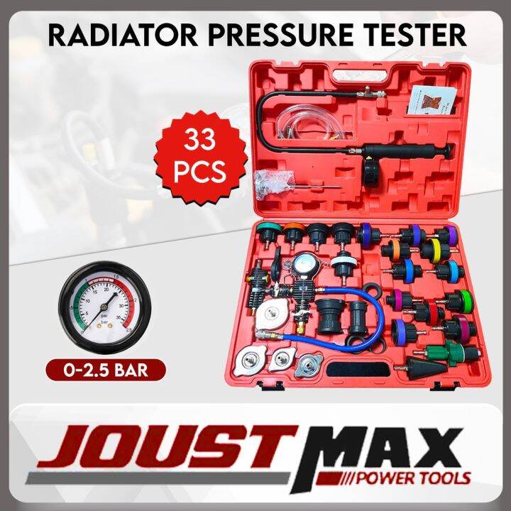 33pcs Radiator Pressure Tester Radiator Tester Tool Kit Radiator Leak Tester Radiator Pump