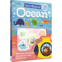 Let Explore ocean activities Book hardcover cardboard Picture Book Environmental Protection sticker interactive picture book for children aged 3-6 reading basic vocabulary enlightenment English original imported book