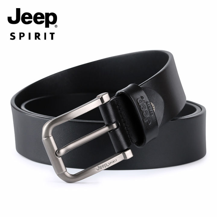 jeep-spirit-เข็มขัดผู้ชายหนังวัวแท้-100-เกรด-aaa-การันตีคุณภาพ-ใช้งานได้ทนทาน-สำหรับเอว-28-40-นิ้ว-มีเข็มขัดสีดำและสีกาแฟ