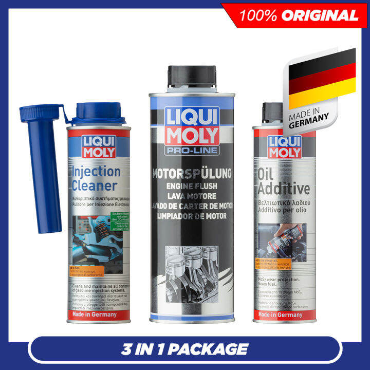 Liqui Moly PRO LINE ENGINE FLUSH 500ML + MOS2 OIL ADDITIVE + INJECTION