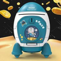 Kids Piggy Bank Toys Cartoon Bunny Astronaut Container Key Switch And Exquisite Stickers For Home Desk Wedding Party Decorations
