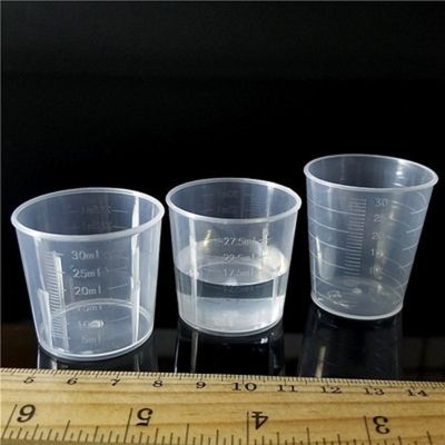 【CW】 10pcs 15ml/30ml Transparent Plastic Double-scale Medicine Measuring Cup Measure Laboratory Tools