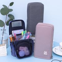 【CC】♤  Multifunctional Stand-up Canvas Large Capacity Stationery Storage Supplies