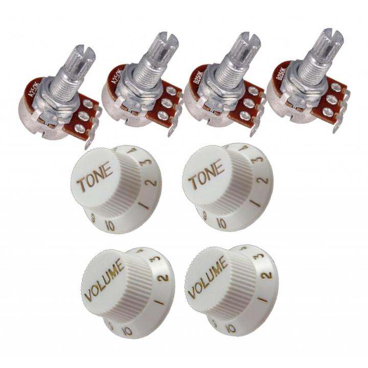 4-pcs-guitar-potentiometer-audio-pots-a250k-b250k-18mm-replacement-amp-4-pcs-guitar-volume-tone-control-knobs-white-guitar-bass-accessories