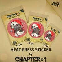 สติกเกอร์รีดร้อน ลาย หมาสัก ขนาด 5 ,8 , 12 ซม. / Bulldog Tattoo Heat Press Sticker 5, 8, 12 cms