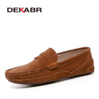 DEKABR หนังแท้ผู้ชายรองเท้าลำลองแบรนด์หรูผู้ชายโลฟเฟอร์รองเท้าหนังนิ่มระบายอากาศใบบนขับรถผู้ชายรองเท้าขนาดบวก38-46