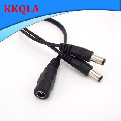 QKKQLA CCTV Security Camera 1DC Female To 2 Male plug Power Cord Adapter Connector Cable Jack Splitter For RGB Controller LED Strip