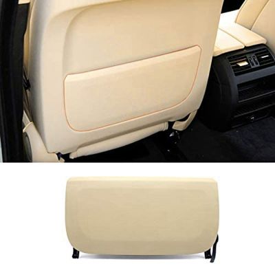 Seat Backrest Pocket Cover PU Leather Seat Back Storage Pocket Panel Cover for 5/7 Series F10 F11 F07 F01 F02 Beige