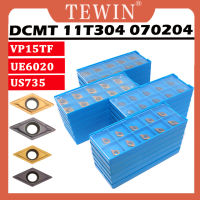 TEWIN เครื่องมือกลึงภายใน DCMT11T304 DCMT11T308 DCMT070204 VP15TF US735,แทรกคาร์ไบด์เครื่องมือกลึงโลหะ DCMT ปี UE6020