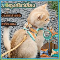 【Welshop】สายจูงสัตว์เลี้ยง สายรัดหน้าอกแบบเสื้อกั๊กสะท้อนแสง สำหรับการออกไปข้างนอก สายจูงสัตว์เลี้ยง ปลอกคอแมว