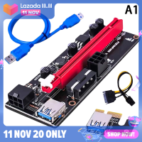 ?newdv2 PCI-E Riser เครื่องขยาย16X 1X 009S, ตัวขยายสัญญาณ USB Riser 009S dual 6Pin การ์ดอะแดปเตอร์15pin SATA สำหรับ BTC USB 3.0กราฟิกการ์ด