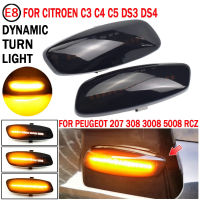 [2] แบบไดนามิก LED ไฟเลี้ยวด้านข้างไฟกระพริบสำหรับเปอโยต์207 308 3008 5008 RCZ ลำดับเลี้ยวไฟแสดงสถานะ [2]