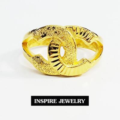 Inspire Jewelry ,แหวนทองตอกลาย งานอินเทรนชั้นนำ สุดหรู พร้อมถุงกำมะหยี่ สวยหรูสำหรับคนพิเศษ ใส่เอง เป็นของขวัญของฝาก วาเลนไทน์ วันเกิด ตรุษจีนฯลฯ