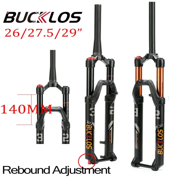 BUCKLOS Bicycle Suspension Fork 26 27.5 29Er MTB Air Fork Thru Axle