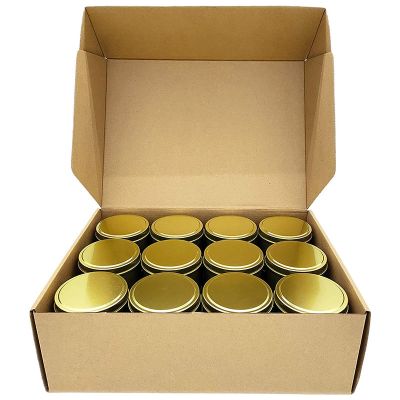 Candle Tins, 24 Piece, 4Oz Metal Candle Containers for Making Candles, Arts &amp; Crafts, Dry Storage,Gold
