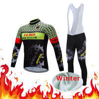 Men Road Bike Clothing Suit Winter Thermal Fleece MTB Cycling Jersey Set Dress Triathlon Clothes Uniform Kit Maillot Bodysuit