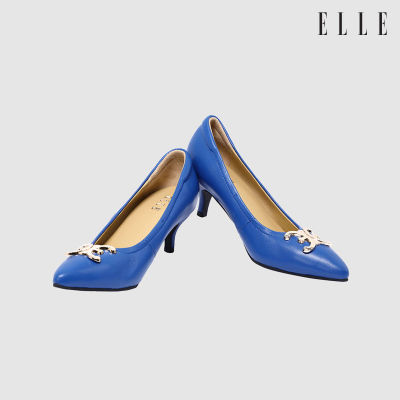 ELLE SHOES รองเท้าส้นเข็ม LAMB SKIN COMFY  COLLECTION สีน้ำเงิน  ELB002