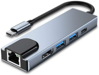 jianzhifen USB ฮับ C ไปยัง HDMI-เข้ากันได้ Rj45 100M อะแดปเตอร์ OTG Thunderbolt 3 Dock กับ Usb 3.0สำหรับ Macbook Pro/ Air M1 Galaxy S21 S20