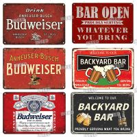 INEED Decor Budweiser เบียร์ Vintage Plaque โลหะดีบุกป้าย Decor แผ่นโลหะป้าย Retro Bar ผับ Club Man Cave เบียร์ Wall Decor ใหม่