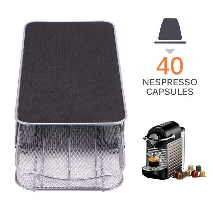 ถาดเหล็กใส่แคปซูลกาแฟ-คุณภาพดี-สําหรับ-nespresso-40-ชิ้น