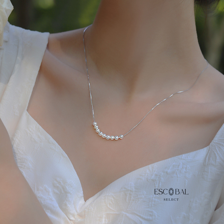 escobal-สร้อยมุกคู่เพชร-nine-pearls-จี้มุกธรรมชาติแท้100-เรียกทรัพย์-สร้อยคอเงินแท้-สร้อยคอมุก-สร้อยเงิน-สร้อยมุก