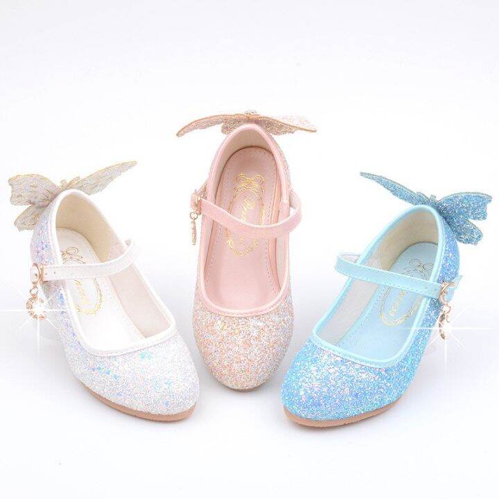 new-kids-leather-shoes-fashion-fringed-butterfly-knot-girls-princess-shoes-casual-glitter-children-high-heel-student-dance-shoes