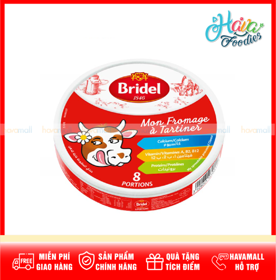 Hàng công ty nhập khẩu phô mai bridel hộp 8 miếng 120g processed cheese - ảnh sản phẩm 1