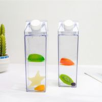 Bpa-free Water Bottle 0.5L/1L Water Bottle Drink Shaker Sports Square Milk Water Bottle