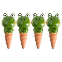 Self Watering Stakes 4PCS Breathable Frog Shape Automatic Clay Watering Stakes Green Waterer For Garden Yard Indoor &amp; Outdoor Watering Systems  Garden