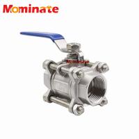 BSPT 1/4 quot; 3/8 quot; 1/2 quot; 3/4 quot; 1 quot; 1-1/4 quot; 1-1/2 quot; 3 Piece Full Port Ball Valve Thread Type Stainless Steel ss304 Ball Valve