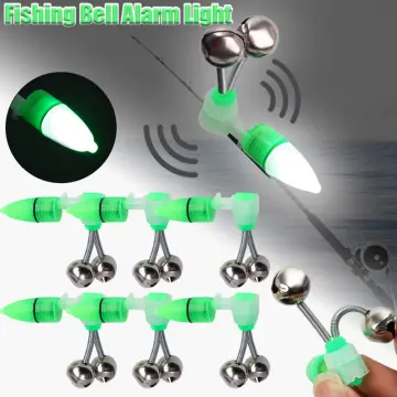 Fishing Rod Extra Loud Alarm Dual Alert Bell Green Silver Tone