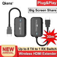 HD 30M ไร้สาย HDMI ตัวรับสัญญาณวิดีโอ Extender สวิตช์แบ่งหน้าจอจออะแดปเตอร์สำหรับ PS4พีซีไปยังทีวีจอภาพโปรเจคเตอร์