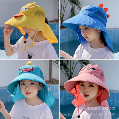 2 ถึง 10 หมวกคลุมไหล่กันแดดเด็กอายุ1ขวบหมวกกันแดดเด็กหมวกชาวประมงหมวกกันแดดเด็กผู้ชายหมวกชายหาด ~