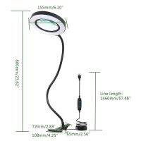 【HOT】 JGHJYTRFDR 10X LED แว่นขยายเลนส์แก้วแสงโคมไฟขยายโลหะคอห่านโคมไฟ Q84D