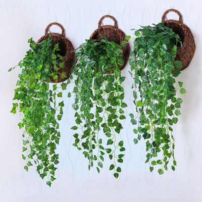 2M Green Leaf Artificial Plants Creeper Hanging Artificial Ivy Radish Seaweed Begonia Fake Flowers Vine Home Garden Wall Decor