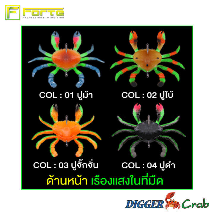 เหยื่อยางปู-digger-crab-dig-ผลิตจาก-tpr-ที่เหนียวกว่า-pvc-ถึง-10-เท่า-มีตัวเบ็ด-4x-ในตัวด้วย