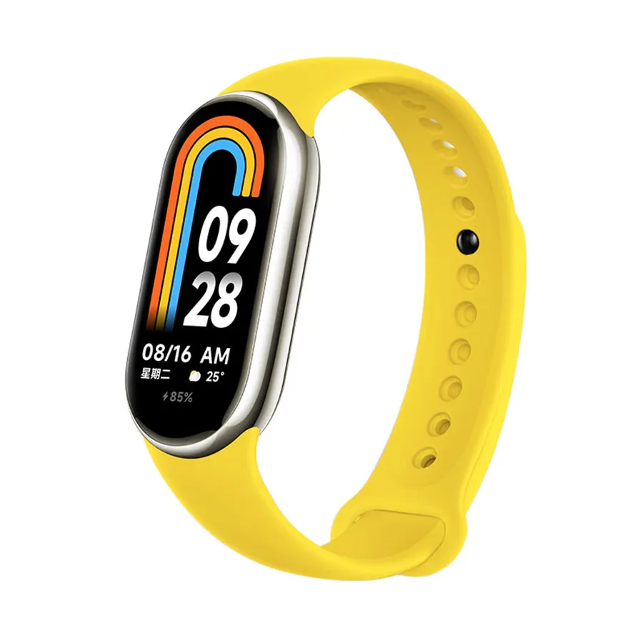 Metal plug Strap for Mi Band 8 Bracelet Xiaomi Mi Band 8 NFC Silicone Sport  Strap Quick Release Miband 8 SmartWatch Wristband