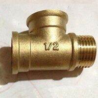 1/2" BSP Female x 1/2" BSP Female x 1/2" BSP Male Tee 3 Way Brass Pipe Fitting Connector Water Fuel Gas Valves