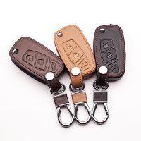 gthrrftdb Special offer 100 leather car key case genuine leather key chain ring cover 3 Buttons fold for FIAT Panda Stilo Punto Doblo