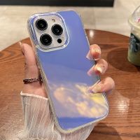 แถบหยักเปลี่ยนด้วยเลเซอร์ที่เรียบง่ายสำหรับ iPhone 14 Pro MAX 13 12 11 Pro MAX XR IX XS MAX Case