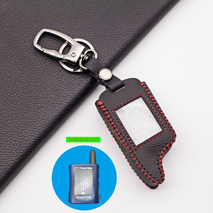 russian-version-ma-case-keychain-leather-cover-for-scher-khan-magicar-a-b-lcd-remote-two-way-car-alarm-system-auto-accessories