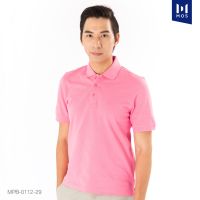 MOS เสื้อโปโลชาย คอปก เนื้อผ้า Best Combed Cotton 100% ใส่สบาย นุ่มระบายอากาศ รุ่น MPB-0112 (ชมพู 29) PROMOTION