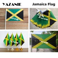 YAZANIE 14x21cm 5pcs Jamaica Hand Flag 20pcs Bunting String Flag 4pcs Jamaican Table Flag 90x150cm Country Flags and Banners