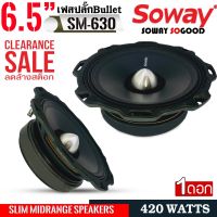 ร้อนแรง!!SOWAYรุ่น SW-630ลำโพงเสียงกลาง6.5นิ้วแบบบาง เฟสปลั๊กBullet Tweeterเสียงกลางแรง แหลมพุ่ง420วัตต์/ข้าง ลำโพงเครื่องเสียงรถ