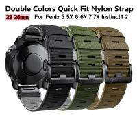 ● Easy Fit 22 26mm Nylon Strap For Garmin Fenix5X/5XPlus/6X/6XPro/7X/3HR Quick Release Watch Band For Fenix5 6 7 Instinct Belt