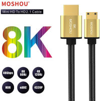 8K Mini HDMI-compatible to HDMI-compatible Cable HDMI-compatible 2.1 Cable Support 8K60Hz 4K120Hz 48Gbps eARC HDR10 HDCP2.2