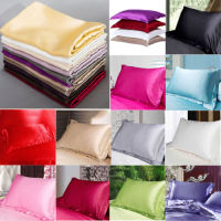 Summer Pillow Satin Soft Cases Queen Standard Comfort Solid Protector