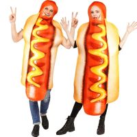 Funny Hot Dog Bodysuit Adult Hot Dog Cosplay Costume Stage Performance Hot Dog Costume Hot Dog Funny Live Cosplay Costume UNISEX